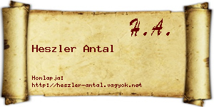 Heszler Antal névjegykártya